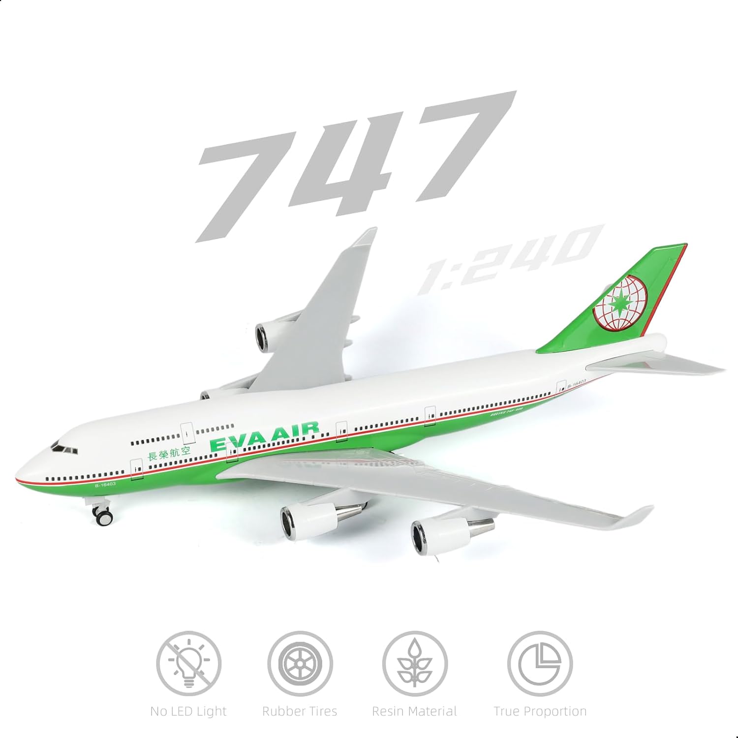 Model Kit Eva - 30cm EVA Air 747 Airplane Model