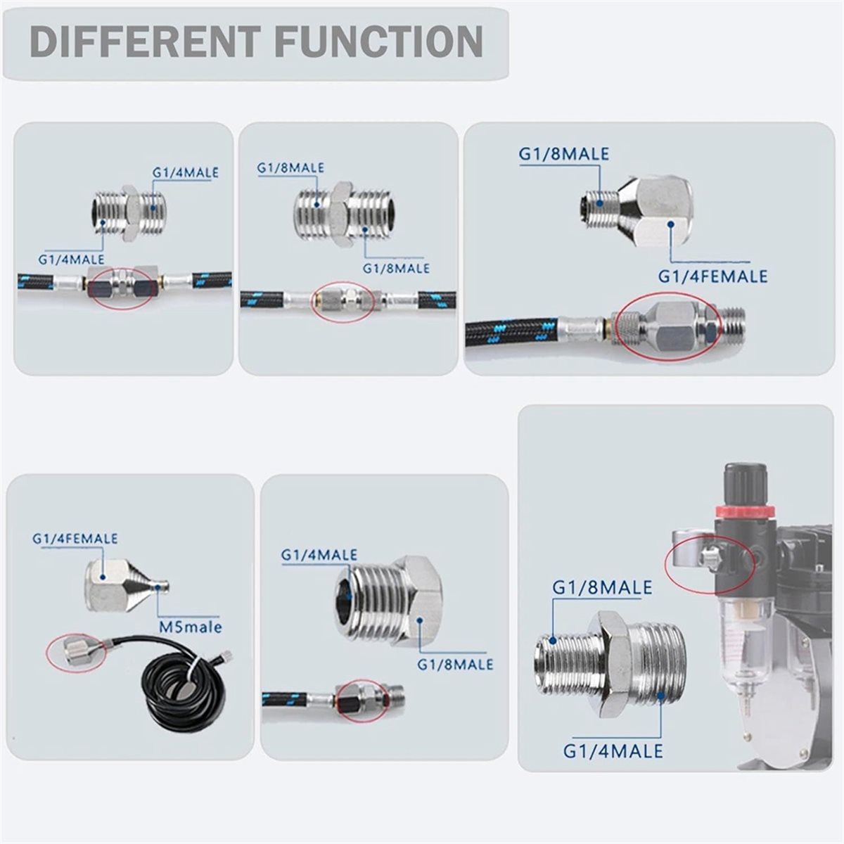 NEW 7pcs Airbrush Adaptor,Airb - Airbrush Compressor Kit 评论和价格